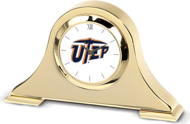 CSI Gold Napoleon Desk Clock With Colored Medallion - ONLINE ONLY