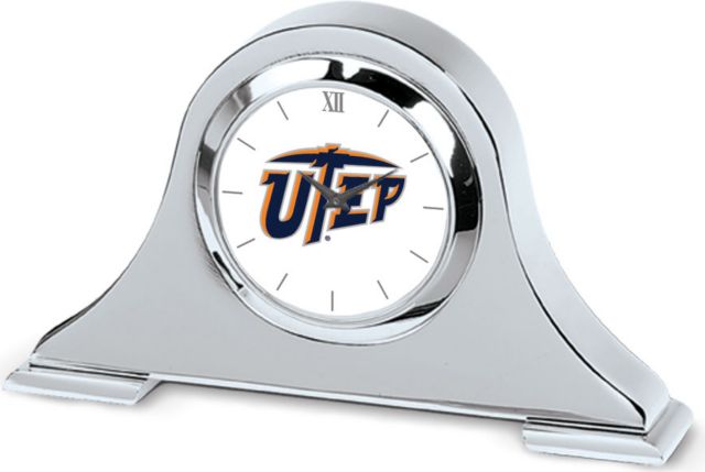 CSI Silver Napoleon Desk Clock With Colored Medallion - ONLINE ONLY