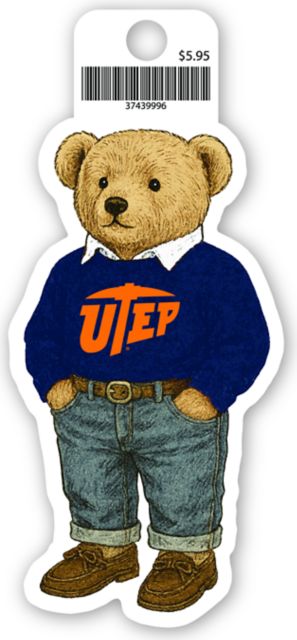 University of Texas El Paso Teddy Bear Vinyl Sticker