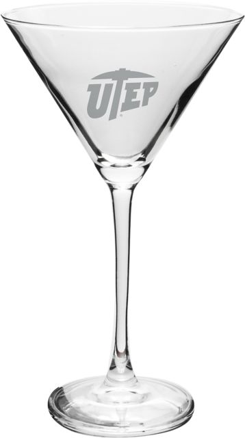 University of Texas El Paso 10 oz. Martini Glass