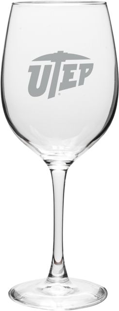 University of Texas El Paso 16 oz. Wine Glass