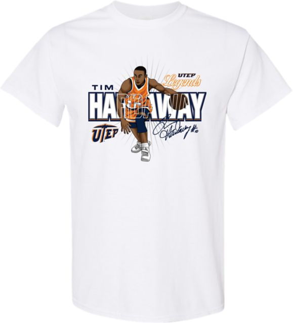 University of Texas El Paso Men's Basketball Short Sleeve T-Shirt TIM HARDAWAY Caricature