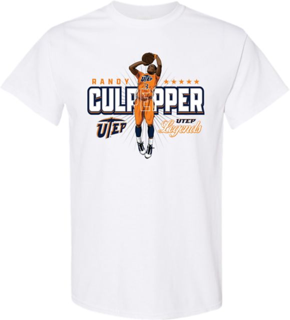 University of Texas El Paso Men's Basketball Short Sleeve T-Shirt RANDY CULPEPPER Caricature