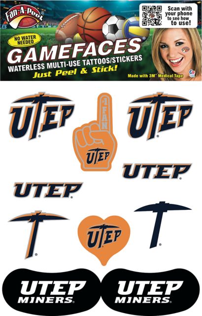 University of Texas El Paso Game Face Tattoos