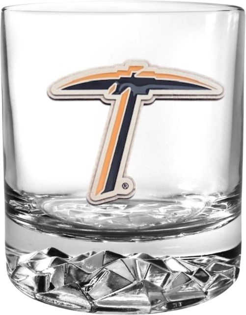 University of Texas El Paso Miners Round Glass