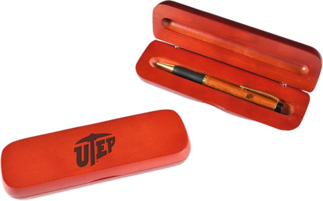 University of Texas El Paso Rosewood Pen and Case Set