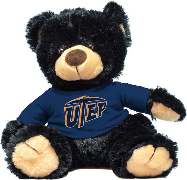 University of Texas El Paso 12'' Plush Noah Bear - Black - ONLINE ONLY