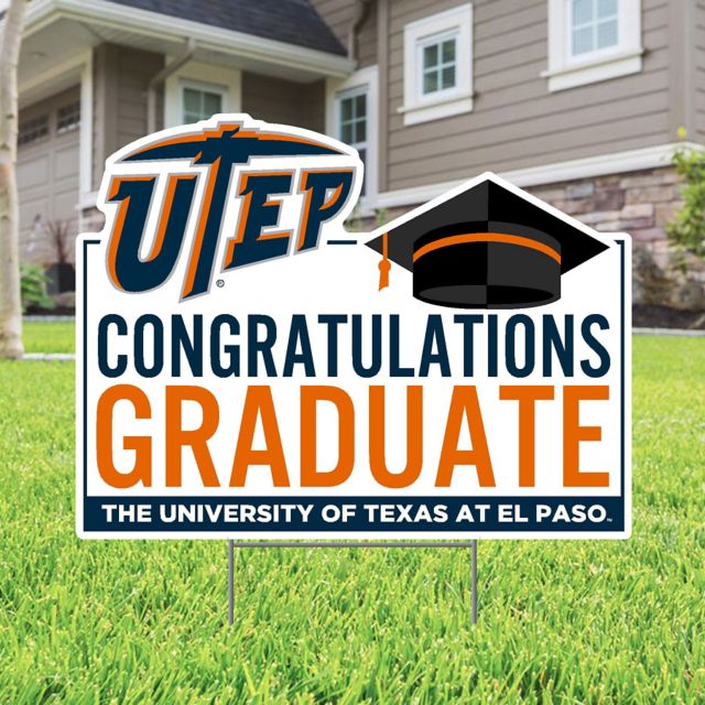 University of Texas El Paso Grad 22 x 19 Lawn Sign