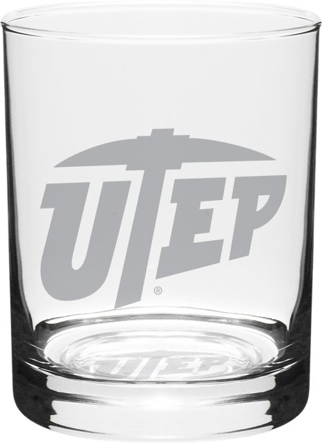 University of Texas El Paso 14 oz. Double Old Fashioned Glass