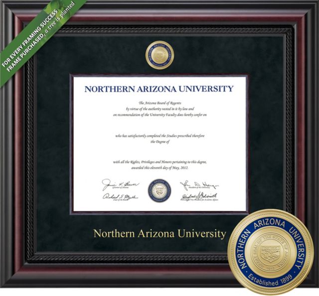 Northern Arizona Legacy 8.5 x 11 Diploma with Suede Mat, Wood Fillet and Medallion - ONLINE ONLY