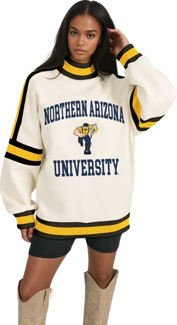 Northern Arizona Women's Oversized Turtleneck Pullover with Bold Stretch-Knit Striped Detail