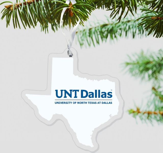 UNT Dallas 3'' x 4'' Etched Plexiglass Ornament