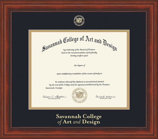 Savannah College of Art and Design Diploma Frame