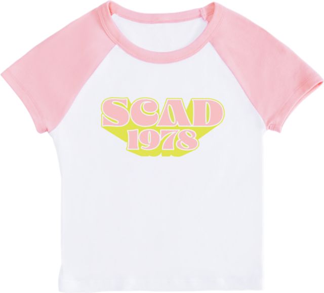 Savannah College of Art and Design Women's Raglan Crop Short Sleeve T-Shirt