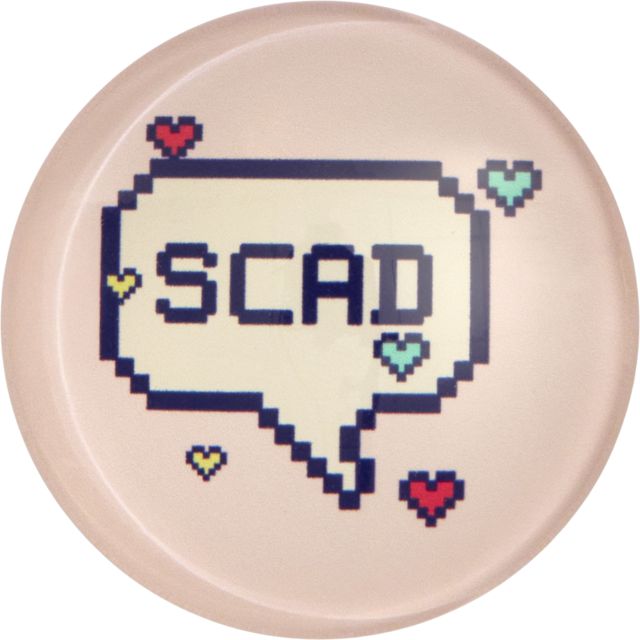 Savannah College of Art and Design 8 Bit Bubble Round Glass Dome Magnet