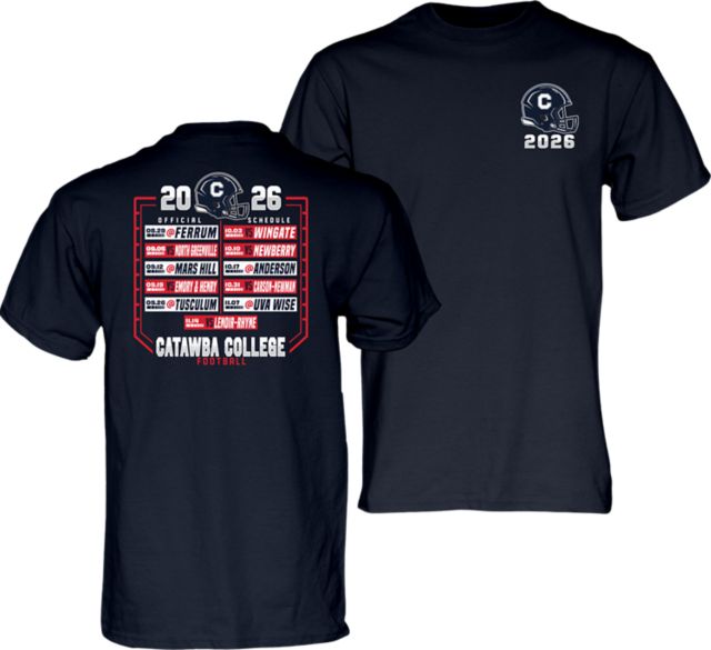 Catawba College Indians Football 2026 Schedule Short Sleeve T-Shirt