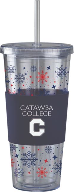 Catawba College Straw Snowflake Tumbler