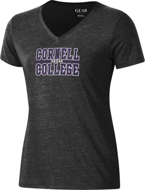 Cornell College Women's Mom V-Neck Short Sleeve T-Shirt