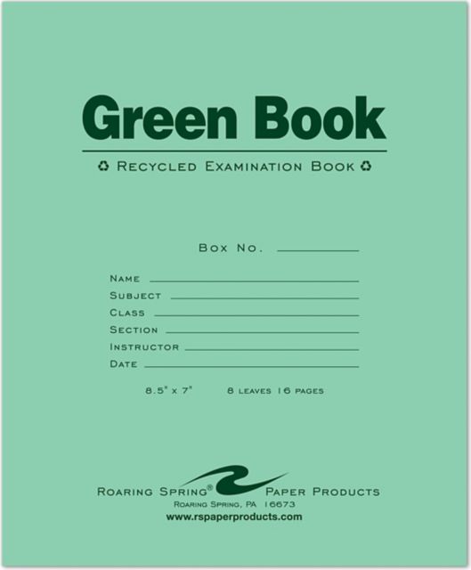 即日発送 Roaring Spring with Ruled Wide Book, Exam Green Recycled 絵本・児童書
