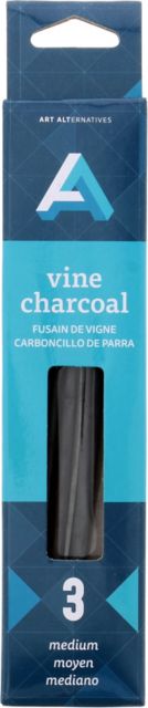Charcoal Vine Thin Medium  3 Count In Box
