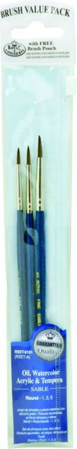ZIP & CLOSE SABLE BRUSH SET ROUND 3-PACK