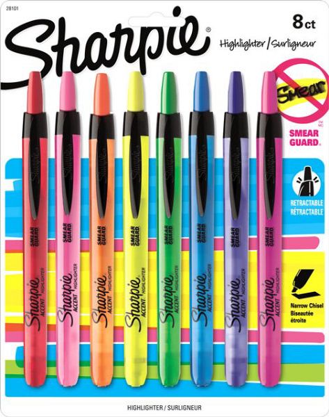 HIGHLIGHTER 8PK SHARPIE ACCENT RT