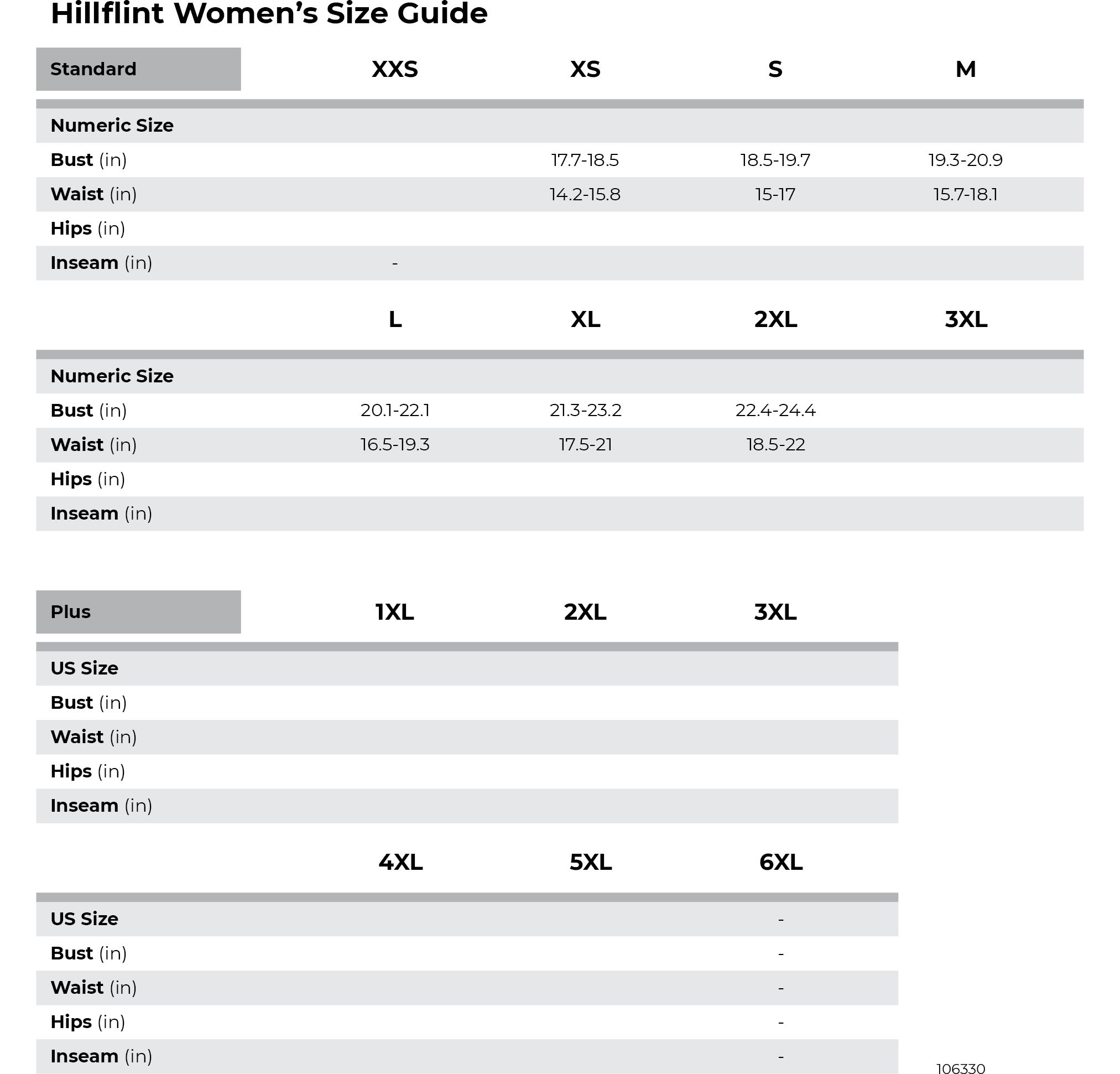 Hillflint sizing sale