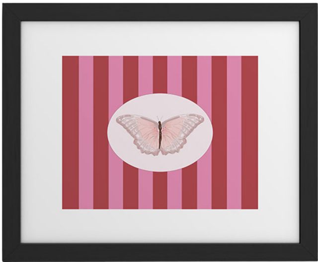 butterfly stripes by Deny Designs Framed Art Print Modern Black
