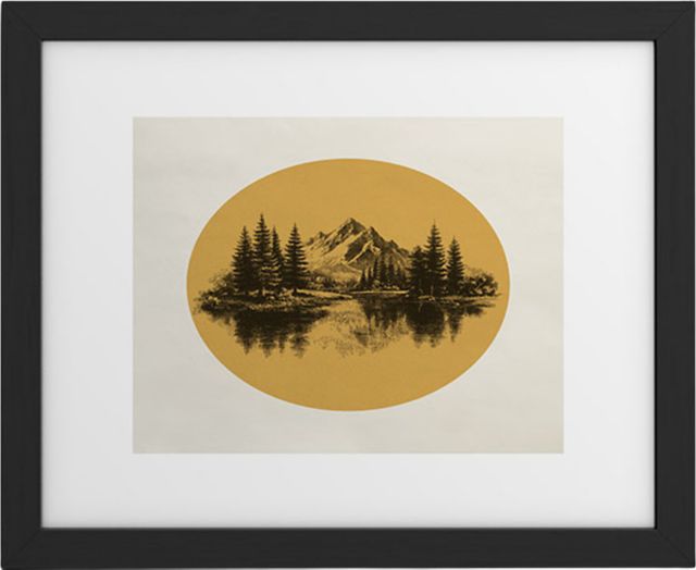 mountain vignette by Deny Designs Framed Art Print Modern Black