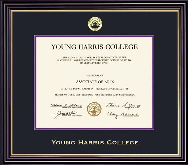 Young Harris College Prestige Diploma Frame
