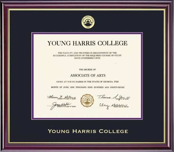 Young Harris College 8.5'' x 11'' Windsor Diploma Frame