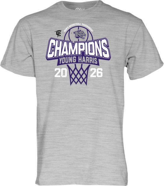Young Harris College Men's Basketball 2026 Conference Carolinas Tournament Champions Short Sleeve T-Shirt