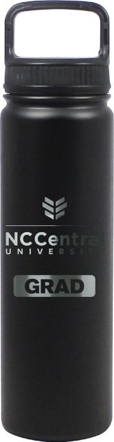 24 oz Matte Black Stainless Steel Water Bottle Grad