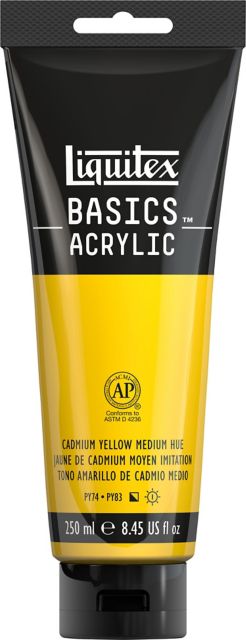 BASICS ACRYLIC 250ML CADMIUM YELLOW MEDIUM