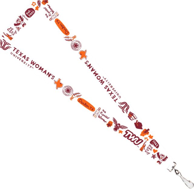 Texas Woman's University  Julia Gash 3-4'' Satin Lanyard