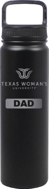 24 oz Matte Black Stainless Steel Water Bottle Dad