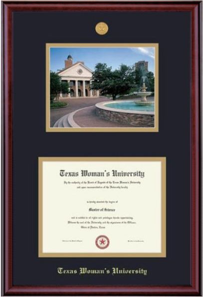 Texas Woman's University  11'' x 14'' Classic Diploma Frame with Lithograph