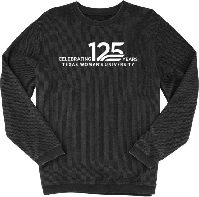 Texas Woman's University  Boxercraft Womens Corded Crew TWU Celebrating 125 years Flat Mark - ONLINE ONLY