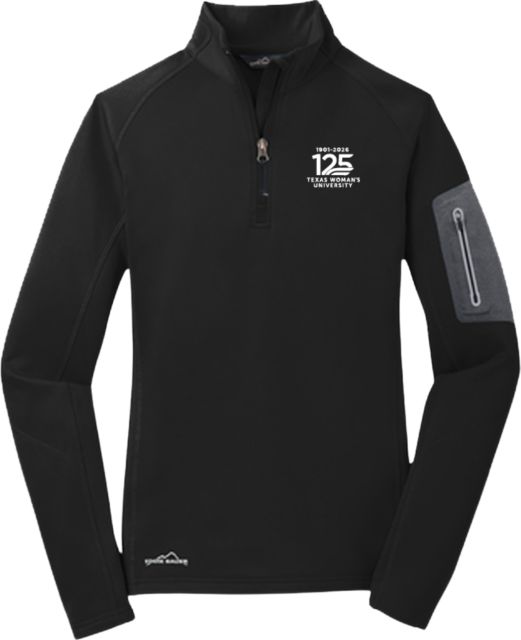 Texas Woman's University  Eddie Bauer Womens 1/2 Zip Performance Fleece Texas Womens University 125 years - ONLINE ONLY