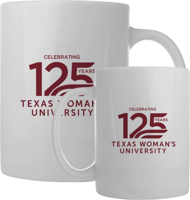 Texas Woman's University  Full Color Mug 15oz TWU Celebrating 125 Years Stacked - ONLINE ONLY