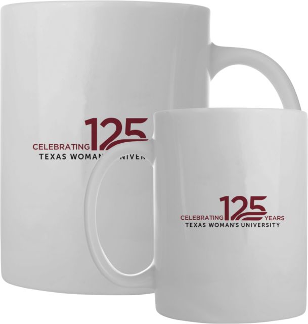Texas Woman's University  Full Color Mug 15oz TWU Celebrating 125 years Flat Mark - ONLINE ONLY