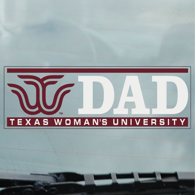 Texas Woman's University  Pioneers Dad Cling Decal