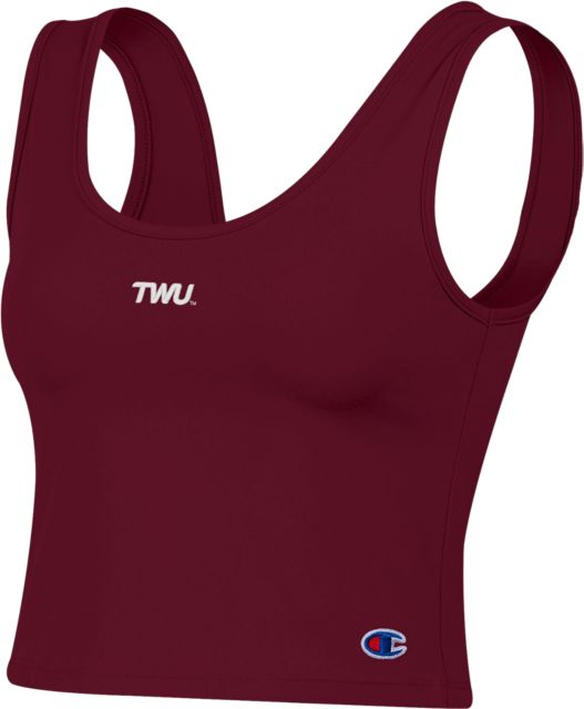 Texas Woman's University  Women's Scoop Neck Crop Tank Top