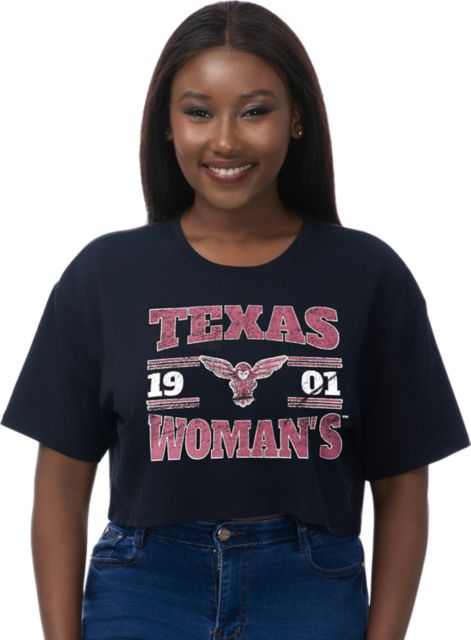 Texas Woman's University  Pioneers Women's Boxy Crop Short Sleeve T-Shirt