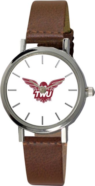 Texas Woman's University  28 mm Ladies Leather Watch