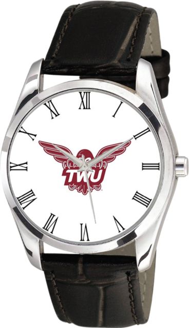 Texas Woman's University  36mm Men's Leather Watch