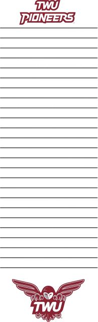 Texas Woman's University  To Do Note Pad 50 Sheet 2.75 in. x 8.5 in.