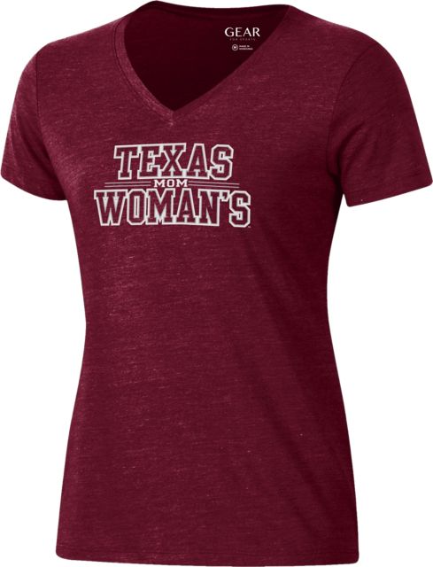 Texas Woman's University  Mom Women's V-Neck Short Sleeve T-Shirt