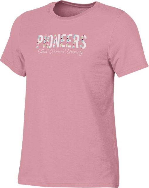 Texas Woman's University  Pioneers Flower Women's Short Sleeve T-Shirt