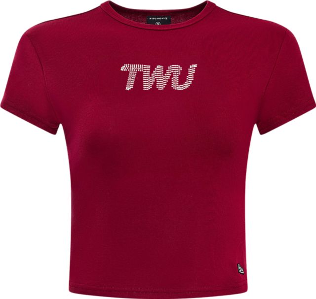 Texas Woman's University  Women's Crop Short Sleeve T-shirt